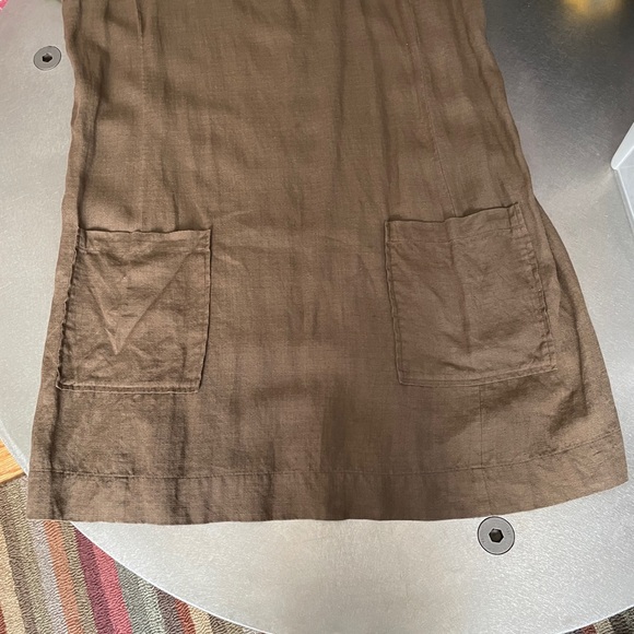 Eileen Fisher Linen Blend Olive Green Dress, EUC, Large - Picture 12 of 15